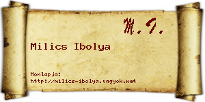 Milics Ibolya névjegykártya