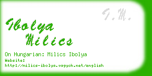 ibolya milics business card
